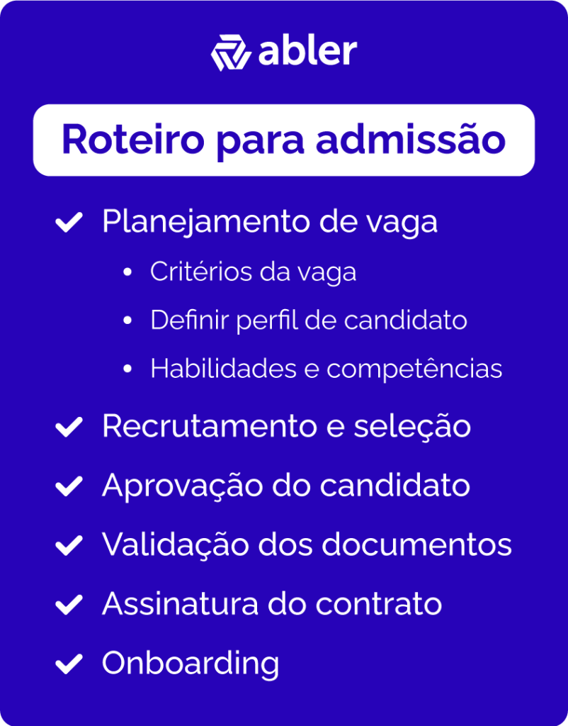 Checklist- roteiro para admissão de empregado